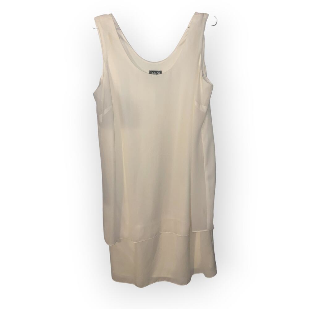 Vintage Helene Blake Sleeveless Cream Dress Sz 14 EUC Made in the USA
